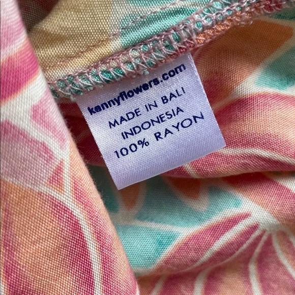 Kenny Flowers Beach Resort Tropical Print Maxi Slip Dress in Pink, Teal & Yellow - Picture 15 of 16